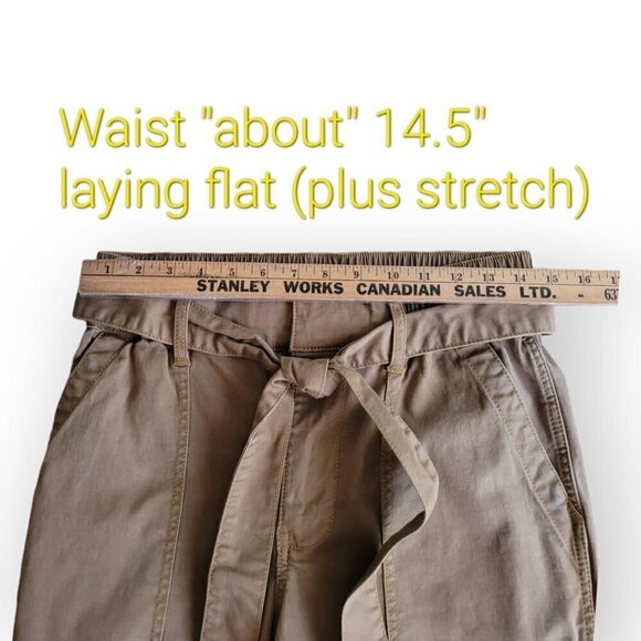 CAbi Discovery Cropped Stretch Belted Trousers Khaki Size 4 Utility Work Chic - Picture 5 of 15